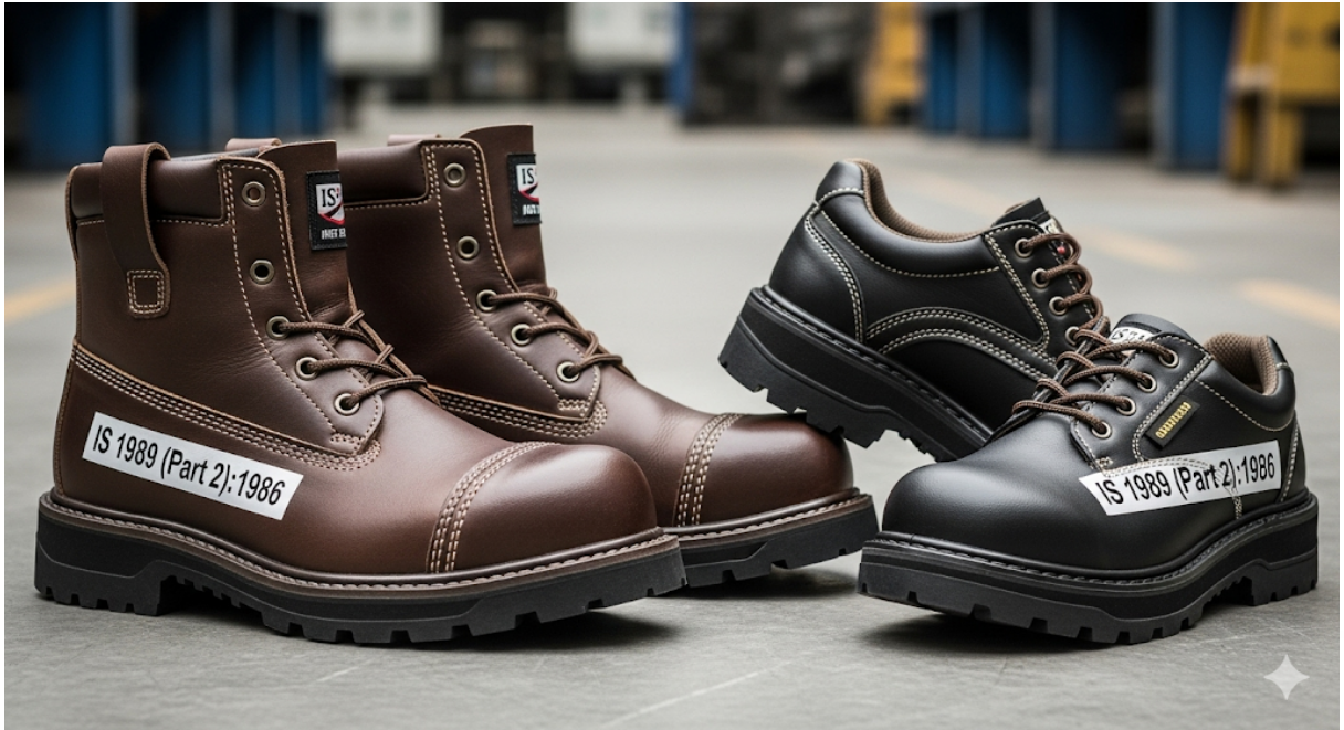 Leather Safety Boots and Shoes for Heavy Metal Industries.