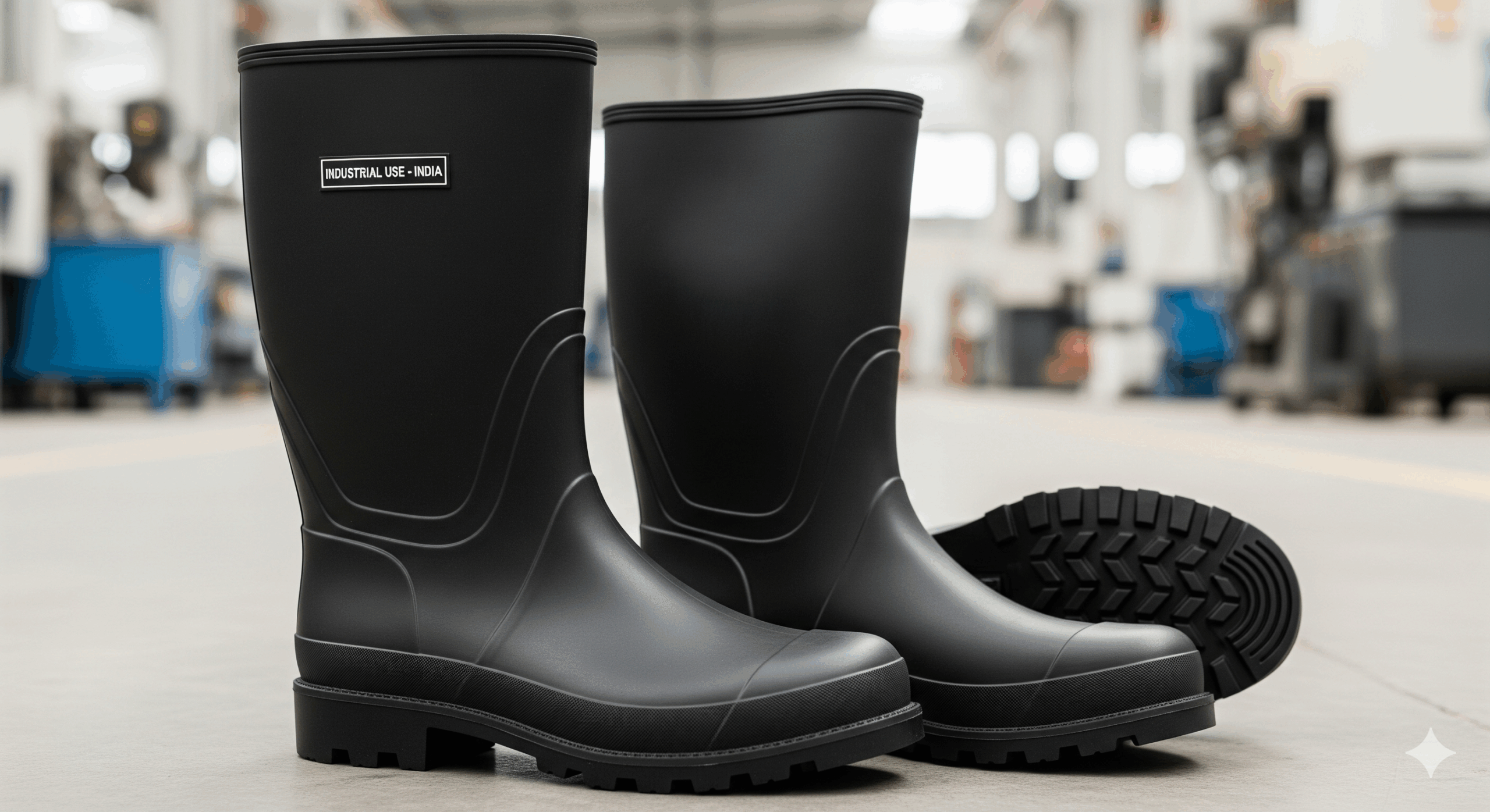 unlined moulded rubber boots manufactured from rubber material
