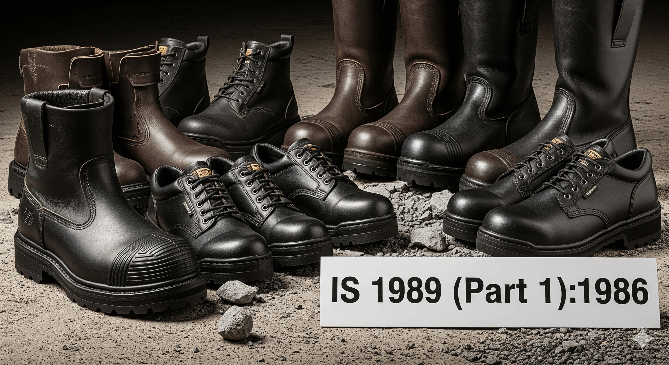 Leather Safety Boots and Shoes for Miners.