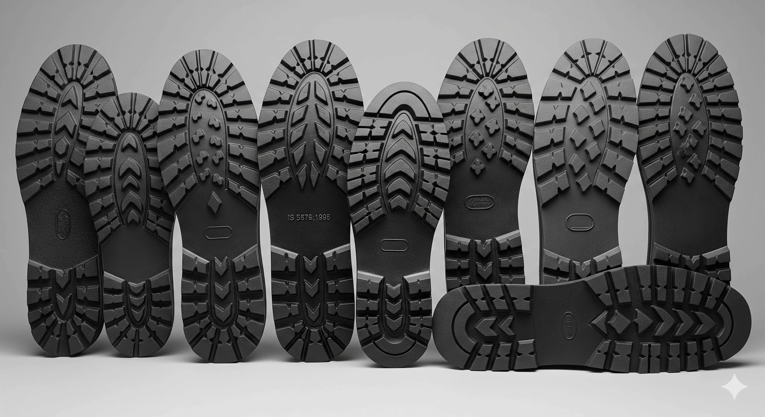 Moulded solid rubber Outsoles
