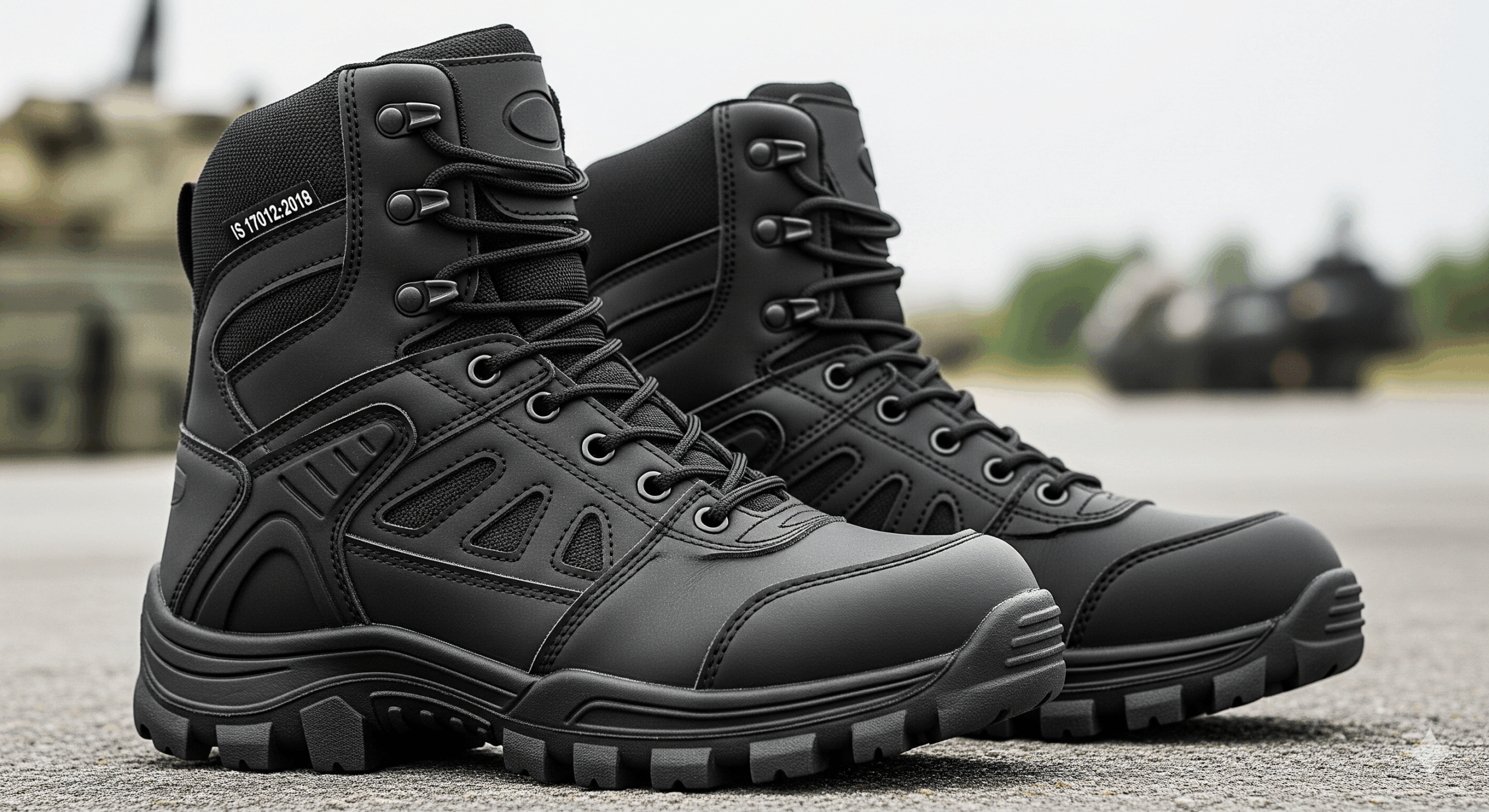 High Ankle Tactical Boots with PU-Rubber Sole – IS 17012:2018