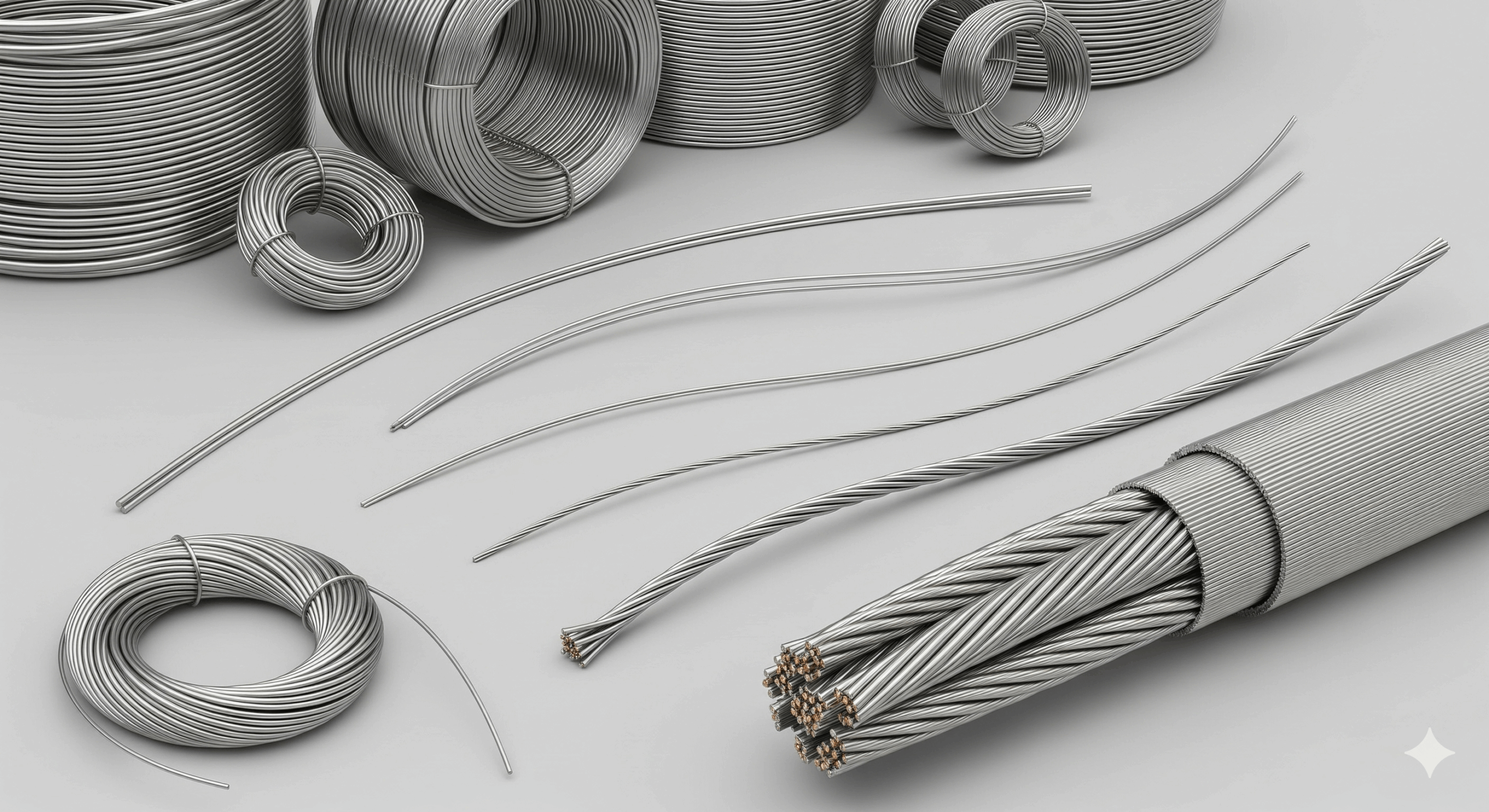 Wrought aluminium wires for use in electrical purposes including conductors, transmission lines, and cables.